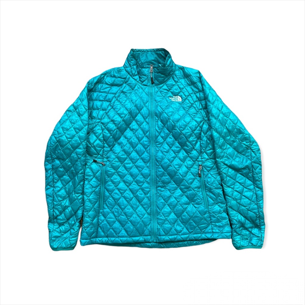The North Face Thermoball Womens Size Large  Teal Puffy ThermBall Coat/Jacket